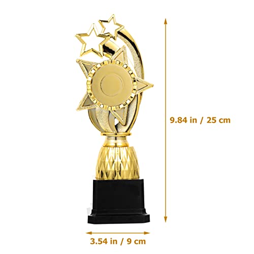 NOLITOY Troféu de prêmio de estrelas de 25,4 cm para crianças, troféu de prêmio de ouro de plástico