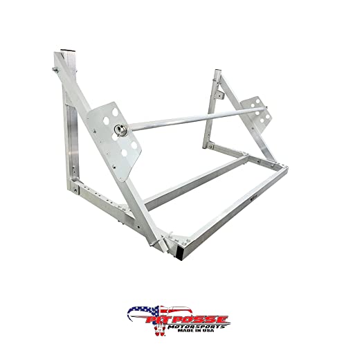 Pit Posse 576 Fold Up Tire Rack 4 Foot Wall Mount - Folding Adjustable Tire Holder Aluminum Storage Organizer - Made in USA- Rated 300lbs Garage Enclosed Race Trailer Shop Motorcycle ATV RV Cars - Thumbnail 2