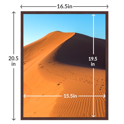 Image of LaVie Home 16x20 Picture Frame for Wall Display, 16x20 Brown Picture Frame with HD Plexiglas, 16 x 20 Poster Frame 1 Pack, Display Frame for Vertical or Horizontal, Classic Collection