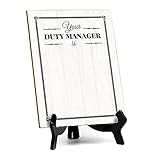 Signs ByLITA Your Duty Manager Is Dry Wipe | Versatile | eco-friendly signs with easy-to-clean surface | Perfect for menus, reservations, and more