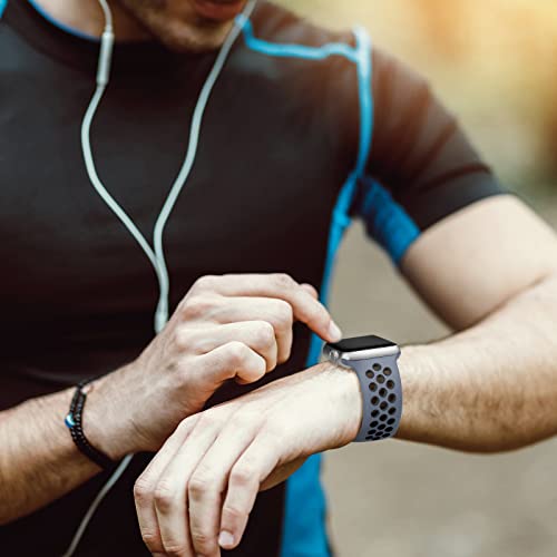 Image of Lerobo Sport Band Compatible with Apple Watch Band Ultra 49mm 45mm 44mm 42mm 41mm 40mm 38mm for Men Women,Soft Silicone Breathable Strap Sport Band for iWatch Ultra 2 SE Series 9 8 7 6 5 4 3 2 1