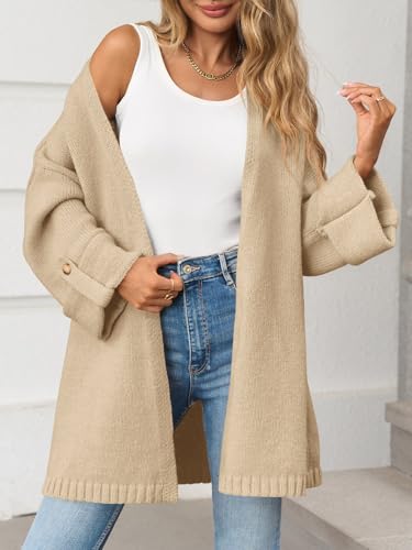 Image of Saodimallsu Womens Oversized Long Cardigan Sweaters Casual Open Front Chunky Knit Slouchy Fall Trendy Sweater Coats