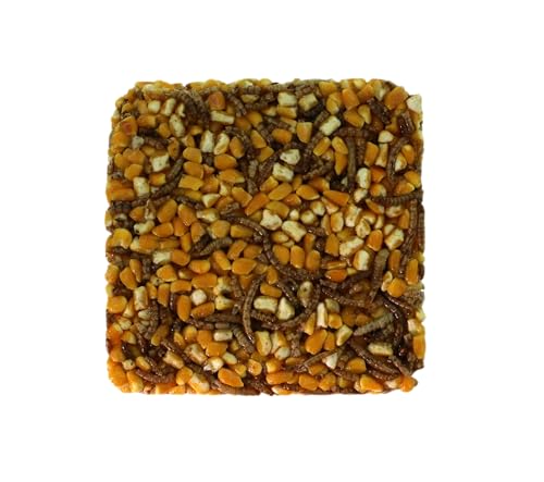 PETSEEN Mealworms & Corn Suet Cake, Poultry Feed, Cattle Feed (Pack of 6, Mealworm & Corn)