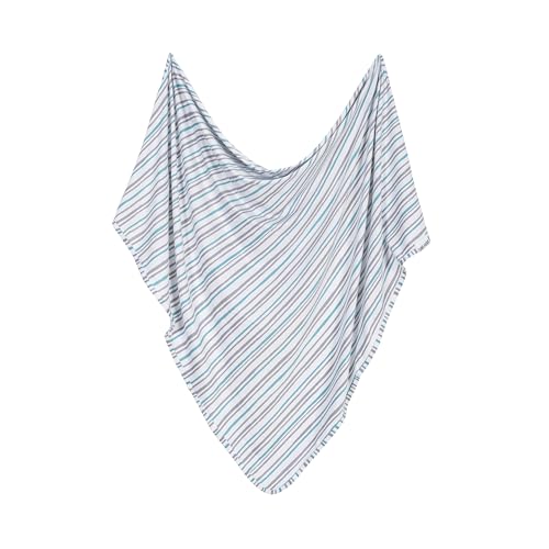 Lars &amp; Lola Baby Swaddle Blanket, Newborn Swaddle Receiving Blanket for Baby Boy and Baby Girl, Unisex Swaddle Baby Wrap, Soft Baby Blanket, Baby Essentials, 31.5 x 31.5 inches - Mint Stripe