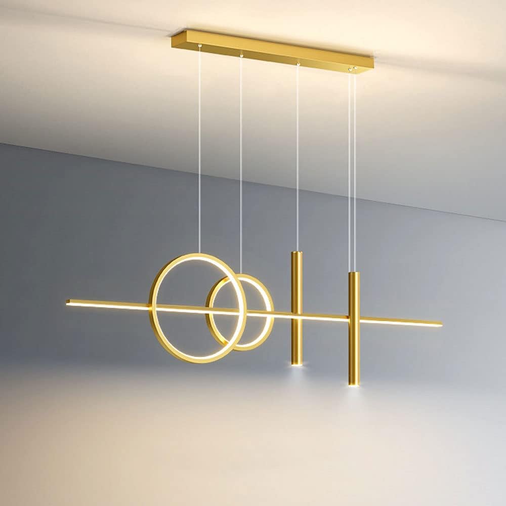 MXCERH Kitchen Island Hanging Light Fixture,dimmable Pendant led Linear 60w lamp Chandelier Spotlight Long Strip for Restaurant Office