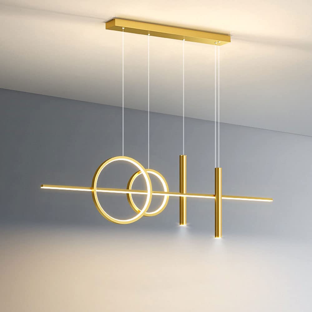 Luminaire suspendu îlot de cuisine suspension LED linéaire dimmable 60W style contemporain noir