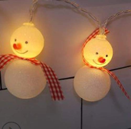 Cadena Luces LED Exteriores e Interiores, con energía Solar, Papá Noel, muñeco Nieve, Alce Hierro, Campana, Vela, Cadena Luces navideñas 6 m, 30 Luces G