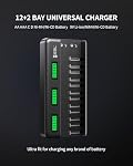 EBL 12+2 Bay LCD Universal Battery Charger for AA AAA C D Ni-MH Ni-Cd 9V Rechargeable Batteries