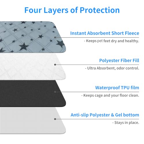 Image of RIOUSSI Washable Pee Pads for Dogs, Reusable, Absorbent, Leakproof, Non Slip Pet Puppy Pads for Potty Training. Gray Stars, 24x36 Inch(2pack)