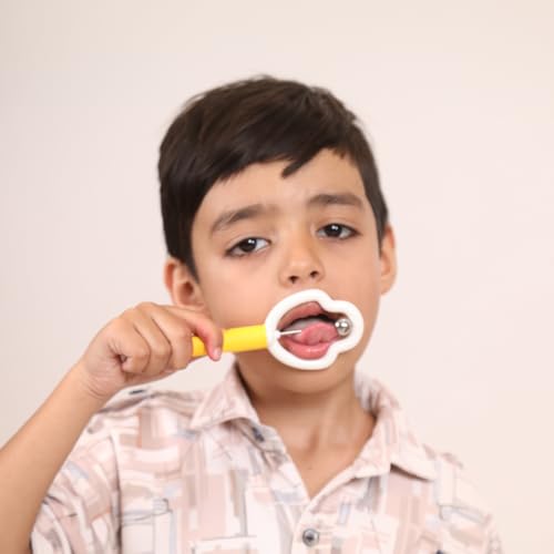 Image of Abley's Speech Therapy Tongue Exercise Tool | Professional Oral Motor Training Aid for Kids & Adults | Ideal for Speech Therapy & Tongue Strength Exercises | Yellow