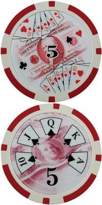 1000 Clay Composite Poker Chips with 2 Different Pattern, 7 Different Demominations and Gaming Accessories (Case Not Included).