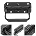 SHINEOFI 4pcs 100mm Stainless Steel Spring Loaded Foldable Pull Handles for Industrial Equipment Boxes, Tool Chests, and Boat Hatch Doors with Black Metal Springs, Flush Mounted Door Pulls