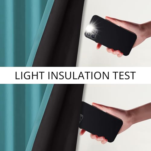 Image of Cloth Fusion 100% Blackout Door Curtains 7 Feet Long Set of 2 with Blackout Lining, Double Layer Room Darkening Parda with Stainless Steel Grommets for Home Decor (7x4 Feet, Ocean Blue)