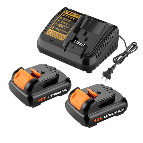 Powilling 12V DCB120 4.0Ah Battery Compatible with 12V Battery and Charger Kit Compatible with 12 Volt Max DCB124 DCB126 DCB127 DCB122 DCB125 (Not for 20V)