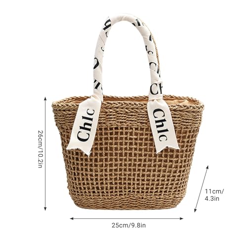 Sac à main en raphia kaki compact pour emporter vos essentiels de plage - 4