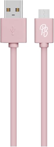 Pro Bass PR-20001-PPK Power Series Boxed Round Micro USB Cable, Pastel Pink 1 Meter Length