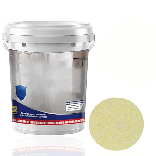 Epoxy Floor Paint, Self Leveling Epoxy Colored Sand Floor Paint, Epoxy Sand FloorPaint for Concrete, Resistant And Non-Slip, for High Gloss Marble Effect Garage Coating (Beige Yellow)