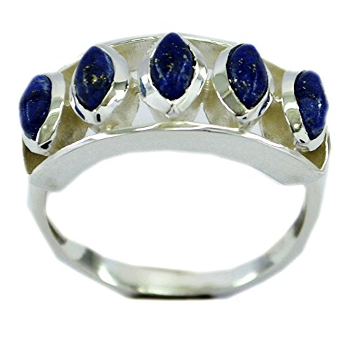 Bague Lapis Lazuli originale en argent massif, cadeau idéal fait main