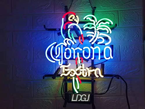 LDGJ Neon Signs for Wall Decor Handmade Sign Home FS Neon Sign Corona Extra Parrot Bird Custom Beer Bar Pub Recreation Room Lights Windows Glass Party