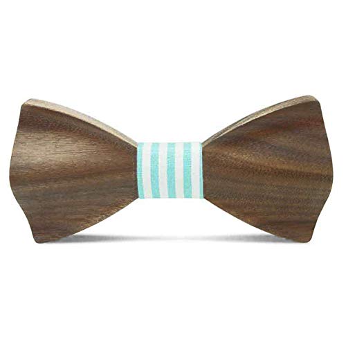 Fasbys Men's Wooden Bow Tie Handmade Necktie Creative Wood Bowtie Best Gift Choice (Style 4 - Color 2)