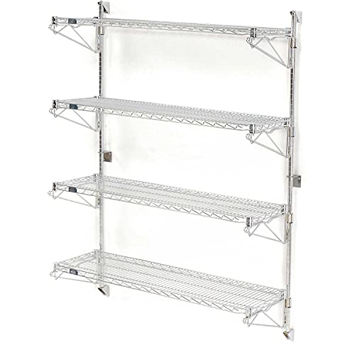 Nexel Wall Mount Wire 4-Shelf Starter Unit, 54