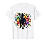 Photo Gallery carino labrador retriever lover black lab in fiori colorati maglietta Photo Gallery carino labrador retriever lover black lab in fiori colorati maglietta