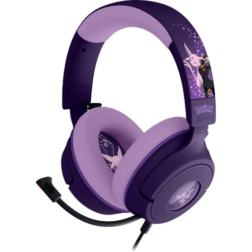 Razer Kraken V4 X Pokémon Espeon & Umbreon Edition - Kabelgebundenes USB Gaming-Headset - Triforce 40-mm-Treiber - Einziehbares Nierenmikrofon - Surround-Sound - Chroma RGB