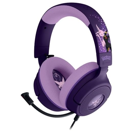 Razer Kraken V4 X Pokémon Espeon & Umbreon Edition - Kabelgebundenes USB Gaming-Headset - Triforce 40-mm-Treiber - Einziehbares Nierenmikrofon - Surround-Sound - Chroma RGB