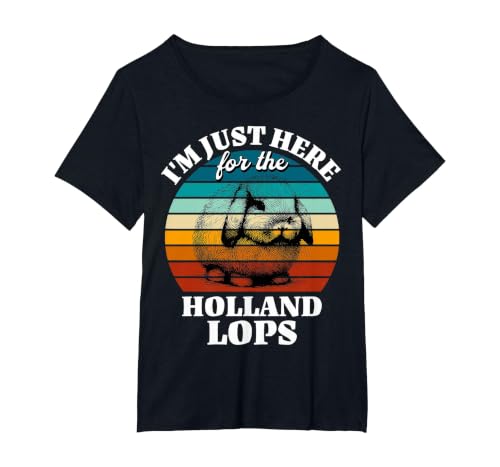 Holland Lop I'm Just Here for Holland Lop Rabbit T-Shirt, Women's Plus, Black, 5X