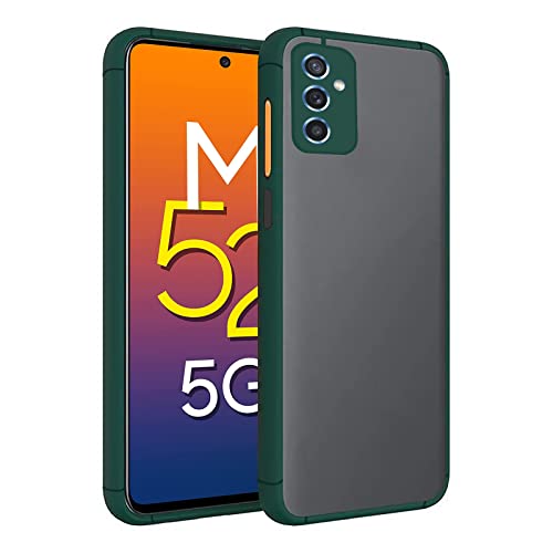 Image of Amazon Brand - Solimo Polycarbonate Mobile Back Cover for Samsung Galaxy M52 5G (SAM-M52(5G)-Round-DarkGreen Dark Green)
