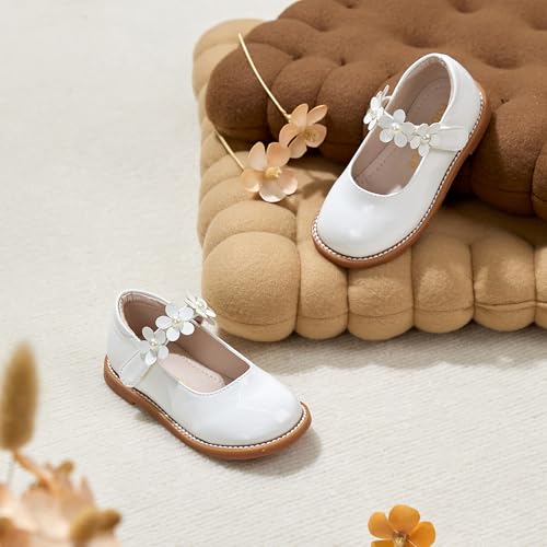 Image of Kiderence Toddler Girl Mary Jane School Uniform Dress Shoes Oxford Flats | Wide Toe Box Great Comfort for Student Shoe and Flower Girl Shoe for Wedding, Parties, Church