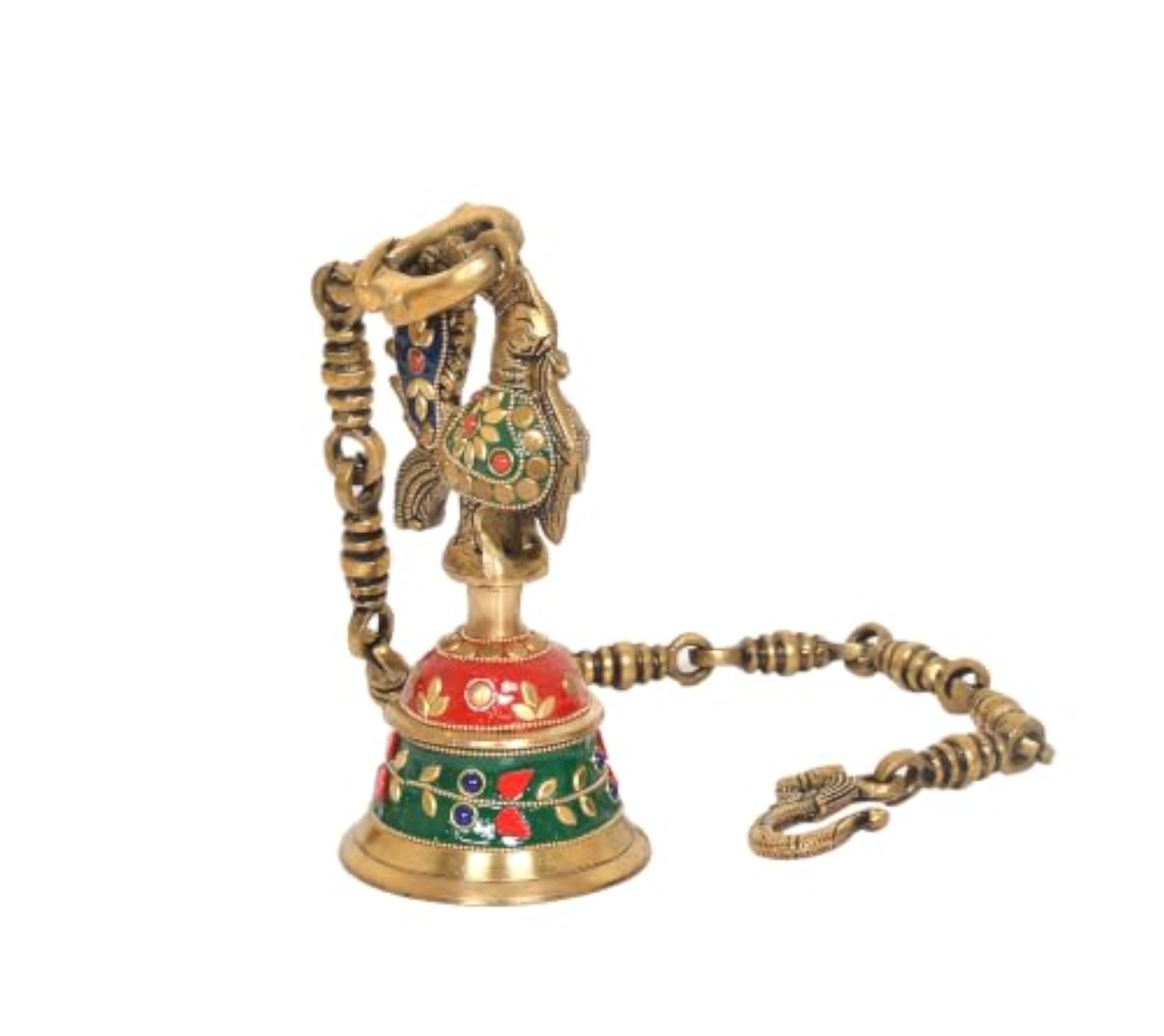 Brass Peacock Hanging Bell for Home Decor