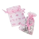Fun Express - Girl Baby Shower Organza Bags (24) for Baby - Party Supplies - Bags - Fabric & Textile Bags - Baby - 24 Pieces