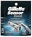 Electric razor and clipper - Electric razor and clipper accessories - Pack of 10 Gillette Sensor Excel blades 050-080-0002 (GILLETTE)