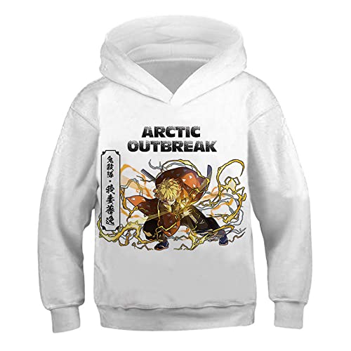 MONJI Moletom masculino com capuz Anime Boys Tanjirou Nezuko Zenitsu feminino Slayer, Multicolorido1