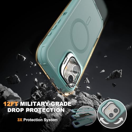 Follaroma for iPhone 17 Case with Stand & Built-in Camera Cover, MagSafe Compatible, Heavy-Duty Shockproof Protection, Magnetic & Rugged Phone Cover for iPhone 17 6.3'', Mint by Follaroma - Used condition - Image 5