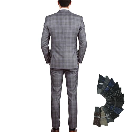 Luxurious Men's 3-Piece Glen Plaid Suit2