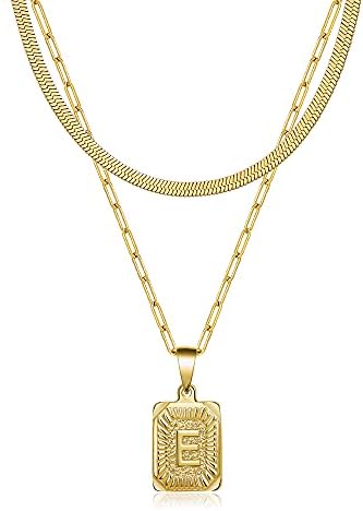 Joycuff Gold Necklaces for Women 18K Gold Plated Layered Name Chain for Girls Gold Jewelry for Women Dainty Pendent