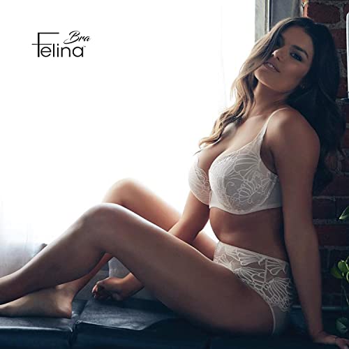 Felina Tempting Plush All Over Lace Underwire Bra - Women's Bra, Fully Adjustable Straps, Everyday Bras For Women Black #TOP3