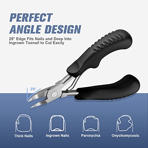 Nail Clippers For Thick Nail & Ingrown Toenails, Toenail Clippers For Men, Women, Seniors, Sharp Curved Blade, Professional Pedicure Tool Gift #TOP5