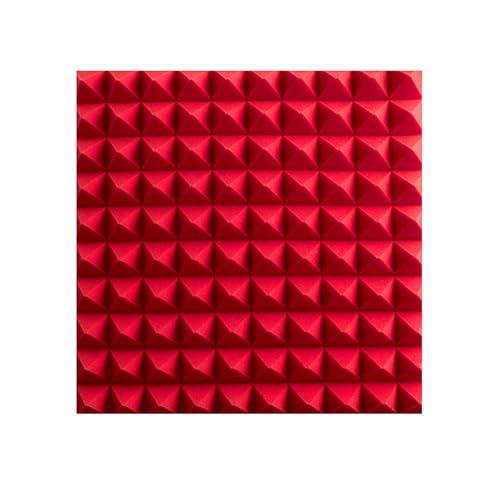COYOUCO Paneles de Espuma insonorizados con Autoadhesivo, 50 x 50 x 5 cm Paneles de Espuma acústica, Paneles de Pared insonorizados, Rojo, 6 Piezas