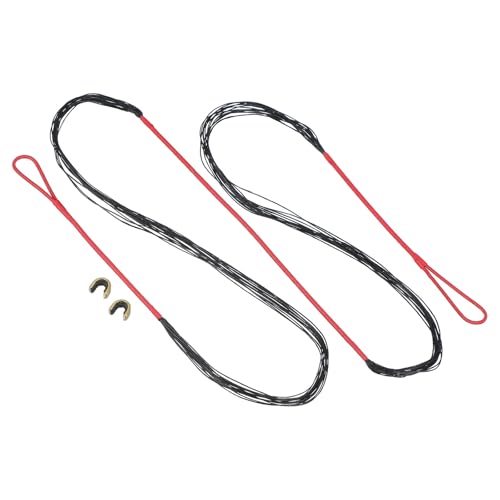 PATIKIL Bow String Replacement, 14 Strands Recurve Bowstring with Nock Point for AMO 56" Traditional Recurve Bow, Red-Black by PATIKIL - Used condition - CA$17.44