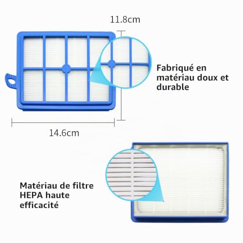 Benfosh Lot de 2 Filtre Hepa Remplacement pour aspirateur Electrolux H12 EL4100 EL6986A EL4050 ZE346B ZUA3840P ZTI7635 – vue 2