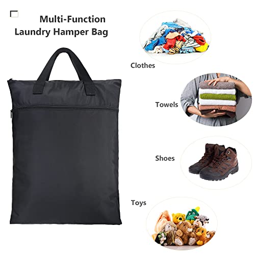 Beegreen Black Laundry Bag For Traveling Wet Bag With Handles & Zipper Pockets Hanging Laundry Hamper Heavy Duty Collapsible Washable For Dirty Clothes College Dorm Gym Beach Pool Swimsuit #TOP3