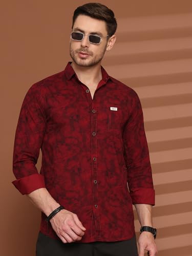 Image of Majestic Man Printed Pure Cotton Slim Fit Casual Shirt