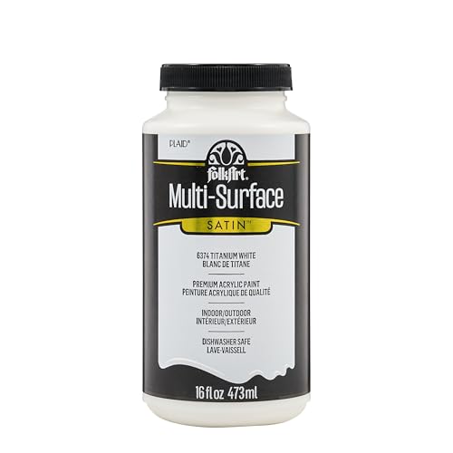 FolkArt Multi-Surface Satin Acrylic Paint in Assorted Colors, 16 oz,