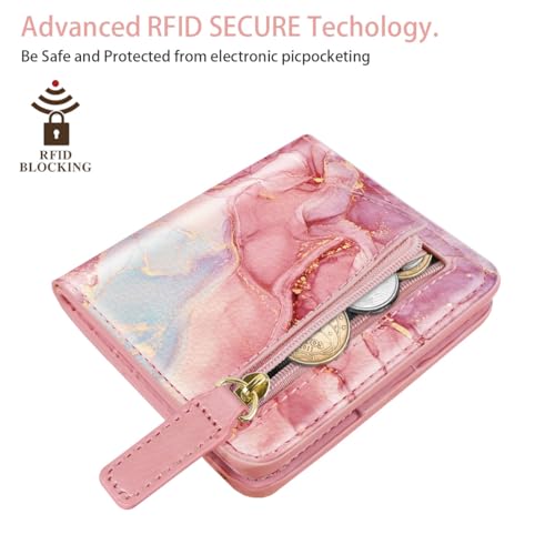 Image of Small Womens Wallet Thin Credit Card Holder Pocket Mini Purse | Compact Women Slim RFID Blocking Wallets Bifold Ladies Pocket Card Holders for Travel & Daily Use, Rainbow