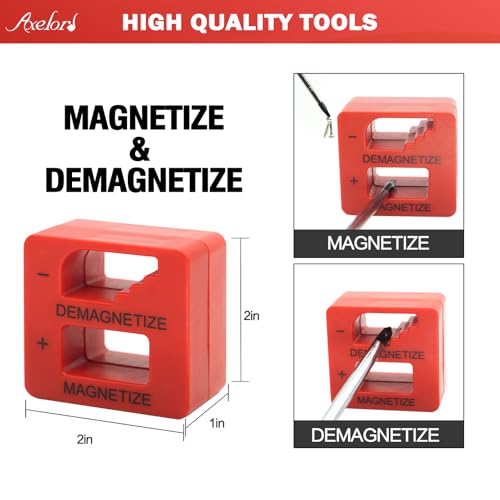 Axelord 118PCS Magnetic Screwdriver Set, Screwdriver Set with Plastic Racking, Precision Screwdriver, Magnetizer Demagnetizer and Magnetic Bowl, Repair Tools Set for DIY and Home Improvement - Thumbnail 4