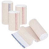 Fefod 4 Stück Premium Elastische Bandage, Kohäsive Fixierbinde Bandages, Kompressionsbinde Elastikbandage, Bandage Sportbandage für Knöchelunterstützung Arm- Bein- oder (7.5cm*4.5m+ 10CM*4.5m）