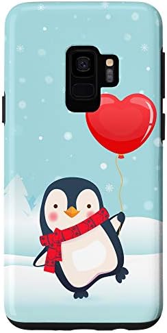 Galaxy S9 Cute Baby Penguin Heart Balloon Penguin Lover Phone Case Case